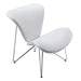 Decatur Mid-Century White Leatherette Accent Chair