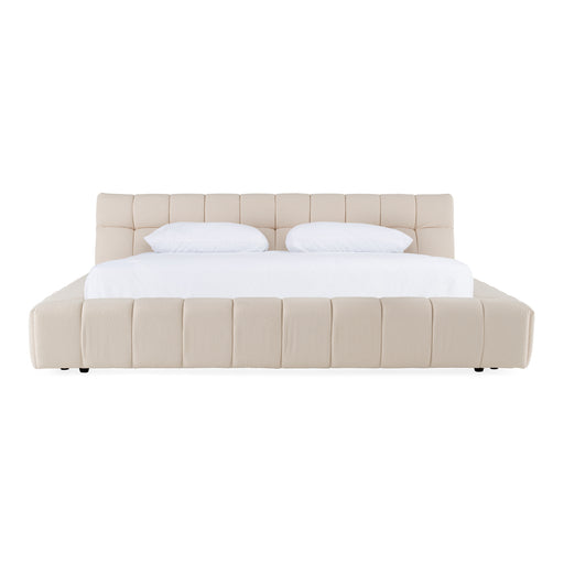 Tyree - Modern Tufted Off-White Fabric Bed