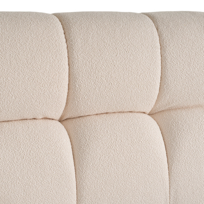 Tyree - Modern Tufted Off-White Fabric Bed