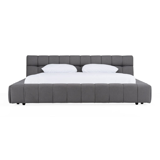Tyree - Modern Tufted Grey Fabric Bed