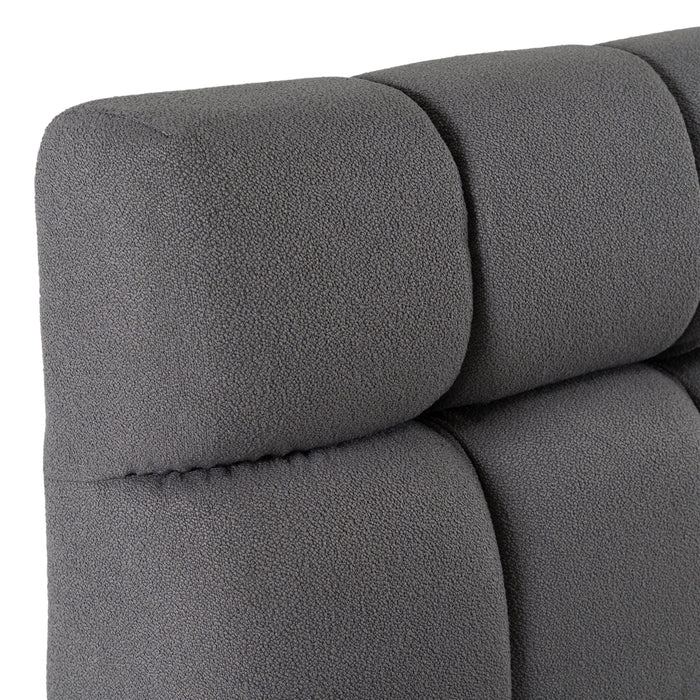 Tyree - Modern Tufted Grey Fabric Bed