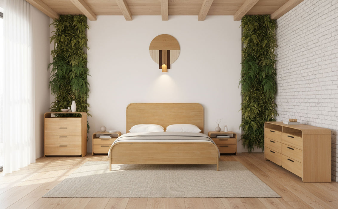 Dresden - Modern Natural Acacia Bed