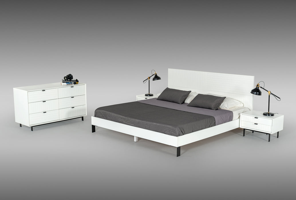 Valencia Contemporary White Bed
