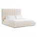 Valhalla + Lorenzo - Modern White Fabric + Light Oak 4-Piece Bedroom Set
