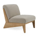 Vance - Modern Sand Fabric + Wood Accent Chair