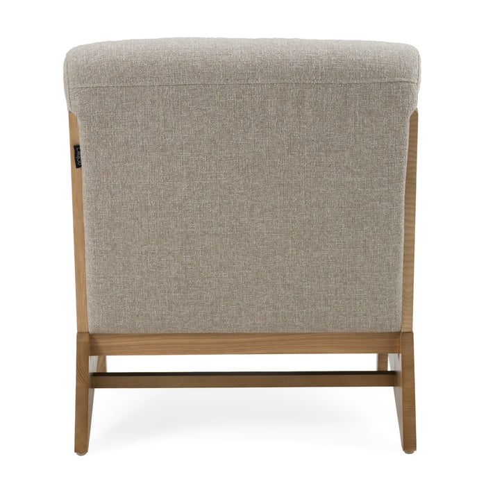 Vance - Modern Sand Fabric + Wood Accent Chair