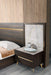 Velondra - Queen Modern Eucalypto + Marble Bed with Two Nightstands