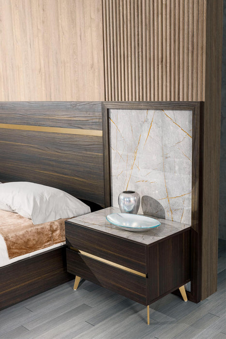 Velondra - Queen Modern Eucalypto + Marble Bedroom Set