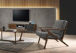 Candea - Mid-Century Walnut and Grey Accent Chair