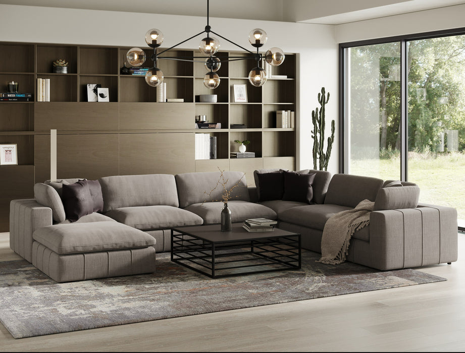 Vicki - Modern Grey Fabric Ottoman
