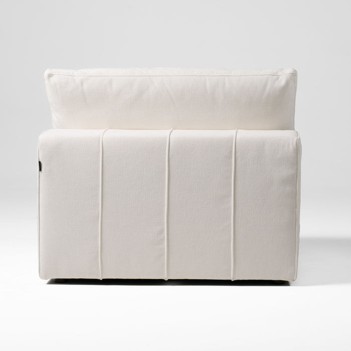 Vicki - Modern Off-White Fabric Modular Armless Seat