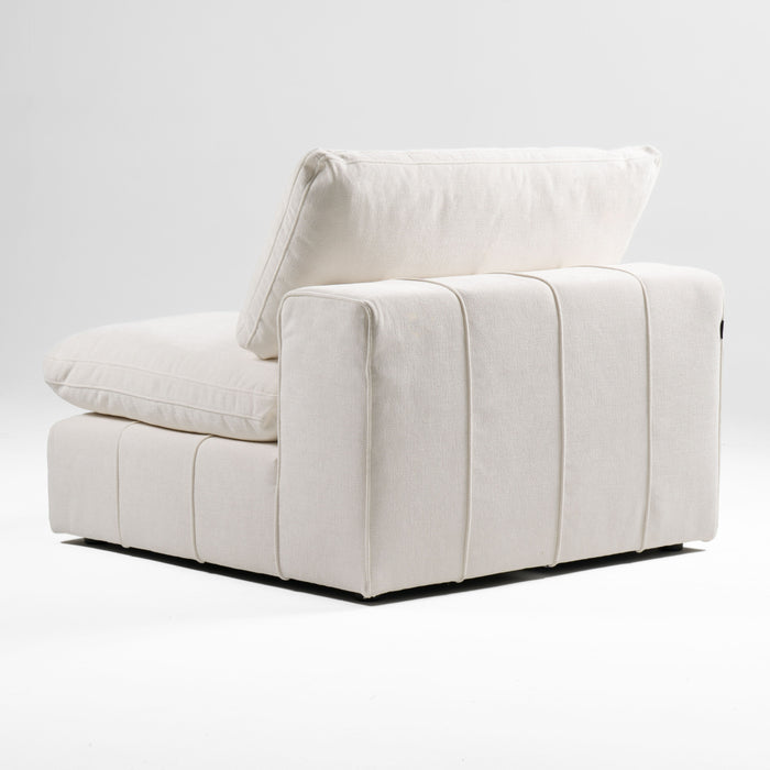 Vicki - Modern Off-White Fabric Modular Armless Seat