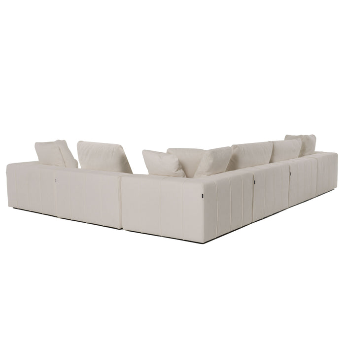 Vicki - Modern Off-White Fabric Modular Armless Seat