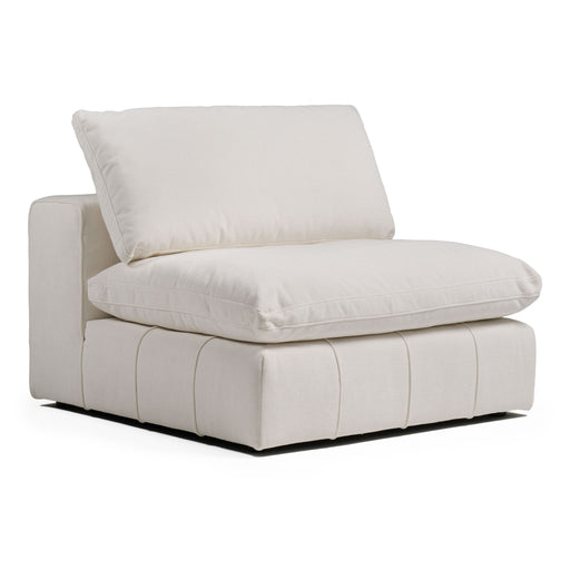 Vicki - Modern Off-White Fabric Modular Armless Seat