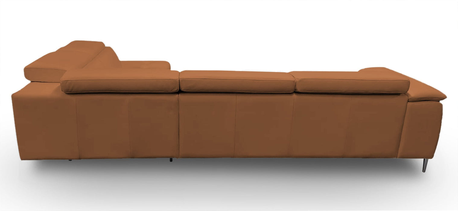 Viola - Italian Contemporary Cognac Leather Right Facing Sectional Sofa
