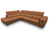 Viola - Italian Contemporary Cognac Leather Left Facing Sectional Sofa