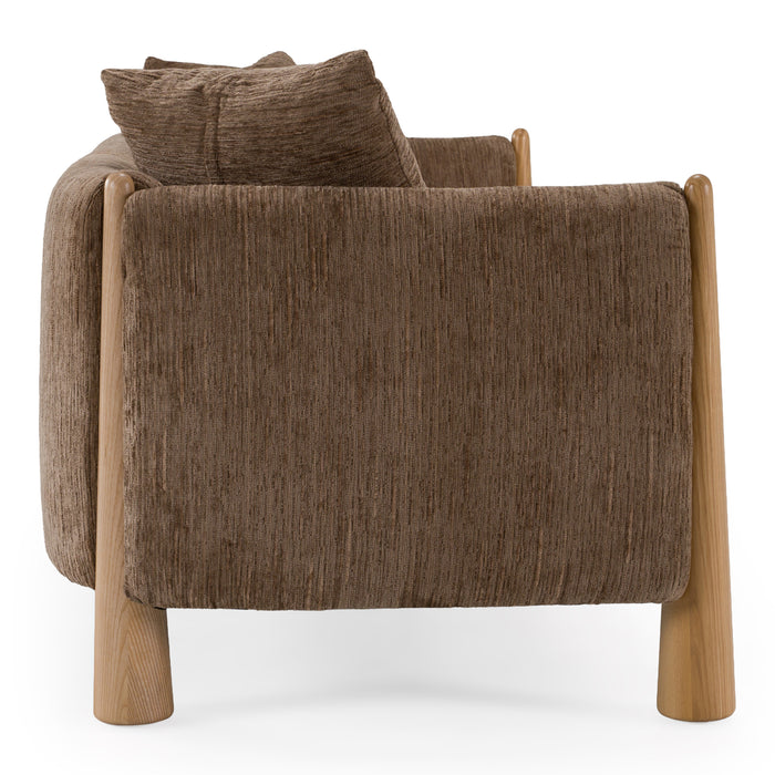 Voight - Contemporary Brown Fabric Sofa