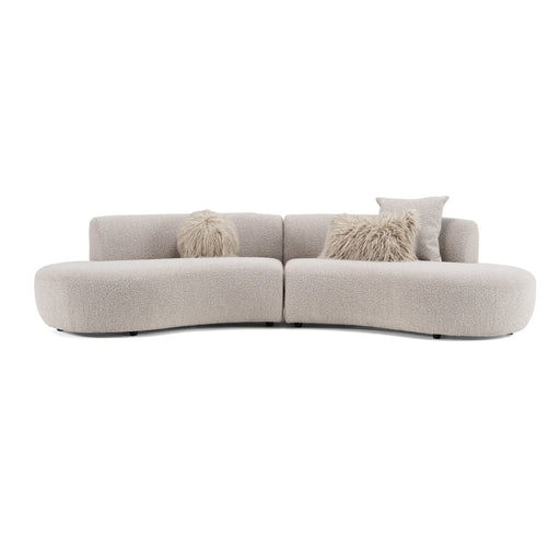 Weldon - Modern Grey Fabric Curved Sectional Sofa