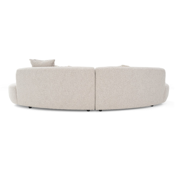 Weldon - Modern Grey Fabric Curved Sectional Sofa