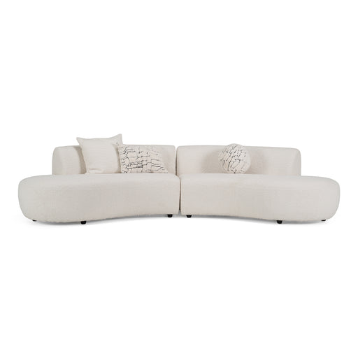 Weldon - Modern Off-White Fabric Curved Sectional Sofa
