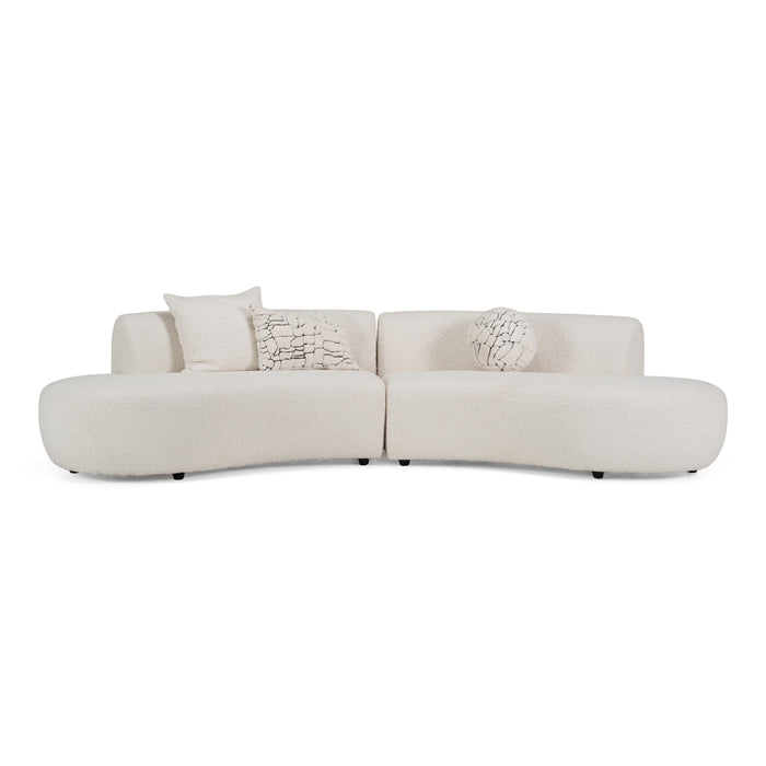 Weldon - Modern Off-White Fabric Curved Sectional Sofa