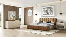 Harris - Modern Brown Fabric Bed