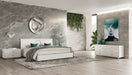 Queen Ovidius + Victoria - Modern White Crocodile Lacquer Bedroom Set