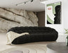 Yolonda - Modern Curved Black Fabric Sofa