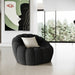 Yolonda - Modern Curved Black Fabric Chair