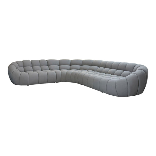 Yolonda - Modern Light Grey Curved Sectional Sofa