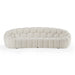 Yolonda - Modern Curved Off-White Fabric Sofa