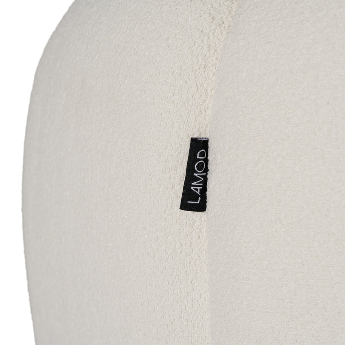 Yolonda - Modern Curved Off-White Fabric Sofa