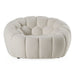 Yolonda - Modern Curved Off-White Fabric Chair