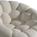 Yolonda - Modern Curved Off-White Fabric Chair