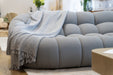 Yolonda - Modern Curved Light Grey Fabric Sofa