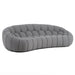 Yolonda - Modern Curved Light Grey Fabric Sofa Set