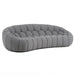 Yolonda - Modern Curved Light Grey Fabric Sofa