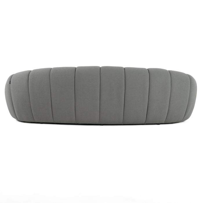 Yolonda - Modern Curved Light Grey Fabric Sofa