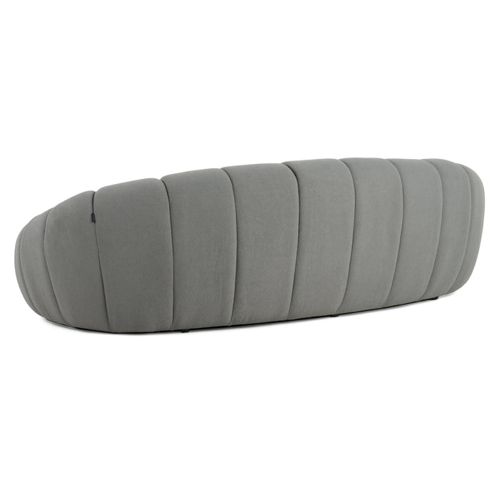 Yolonda - Modern Curved Light Grey Fabric Sofa