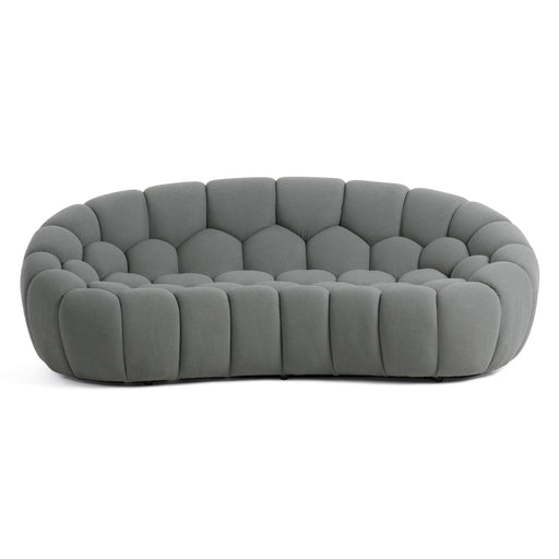 Yolonda - Modern Curved Light Grey Fabric Loveseat