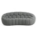 Yolonda - Modern Curved Light Grey Fabric Loveseat