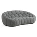 Yolonda - Modern Curved Light Grey Fabric Sofa Set