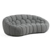 Yolonda - Modern Curved Light Grey Fabric Loveseat