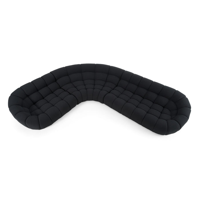 Yolonda - Black Fabric Sectional Sofa