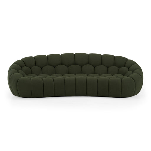 Yolonda - Modern Curved Green Fabric Sofa