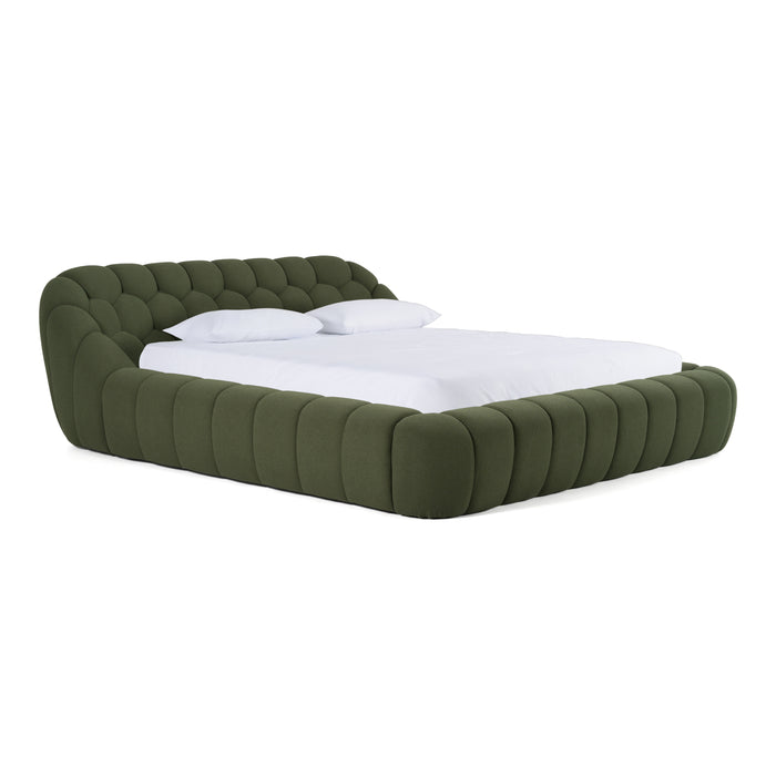 Yolonda - Modern Green Fabric Bed