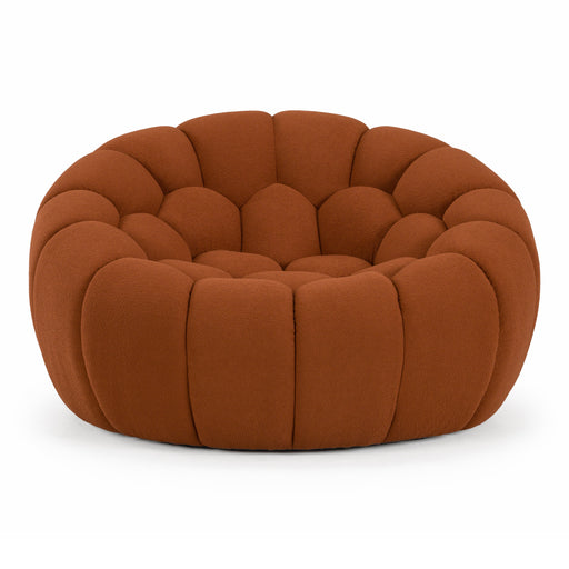 Yolonda - Modern Curved Orange Fabric Chair