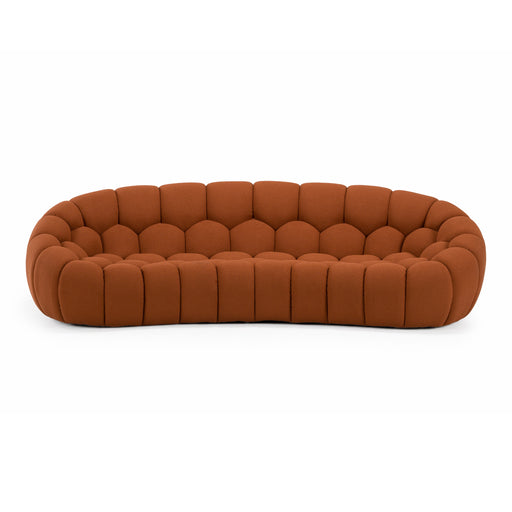Yolonda - Modern Curved Orange Fabric Sofa