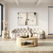 Yolonda - Modern Curved Beige Fabric Sofa