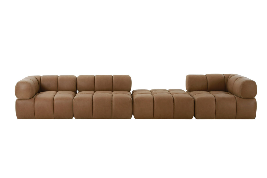 Everest - Modern Brown Leather Ottoman